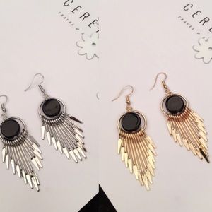Black and silver tassel earrings 3 for $15